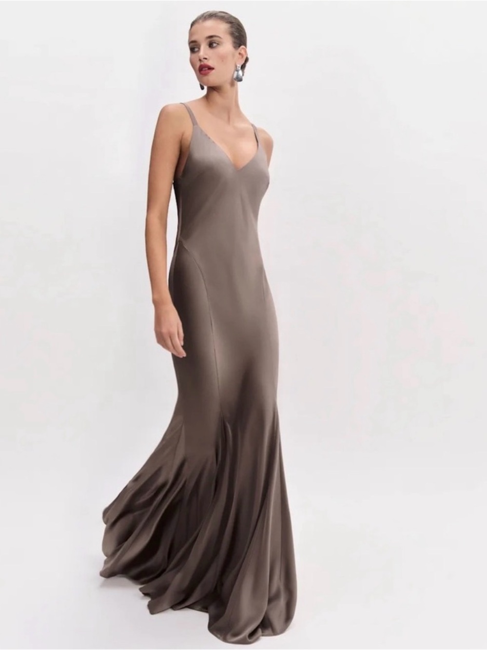 Reformation Brown Slip Maxi Dress